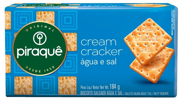 Piraque Cream Cracker Agua e Sal 184g