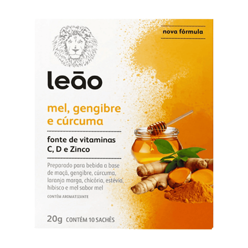 Cha Leao Mel, Gengibre e Curcuma 20g
