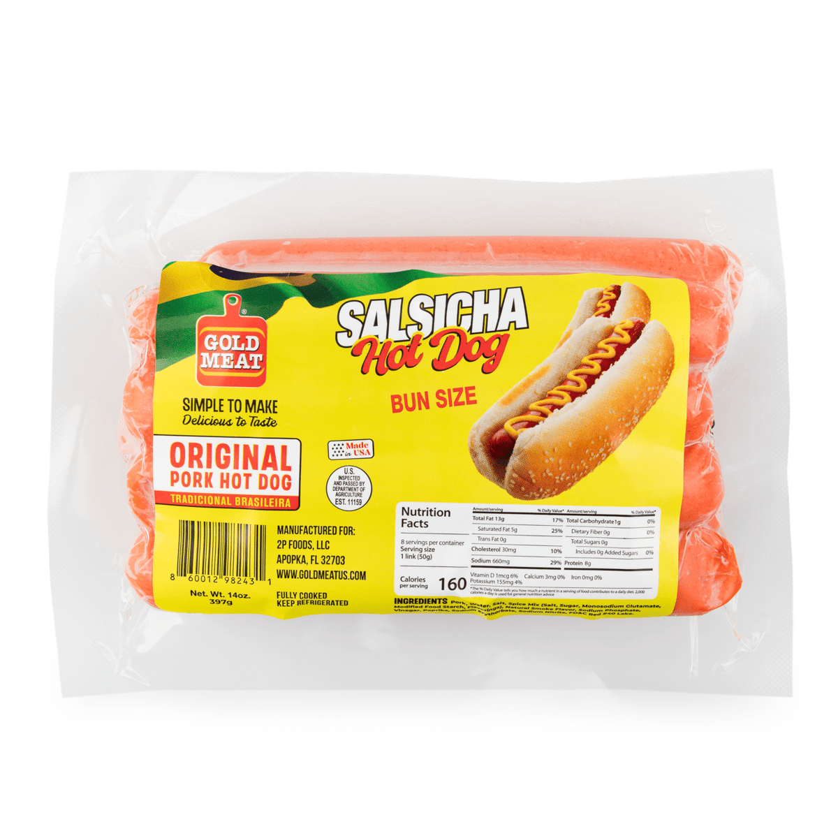 Gold Meat Salsicha Hot Dog 14oz