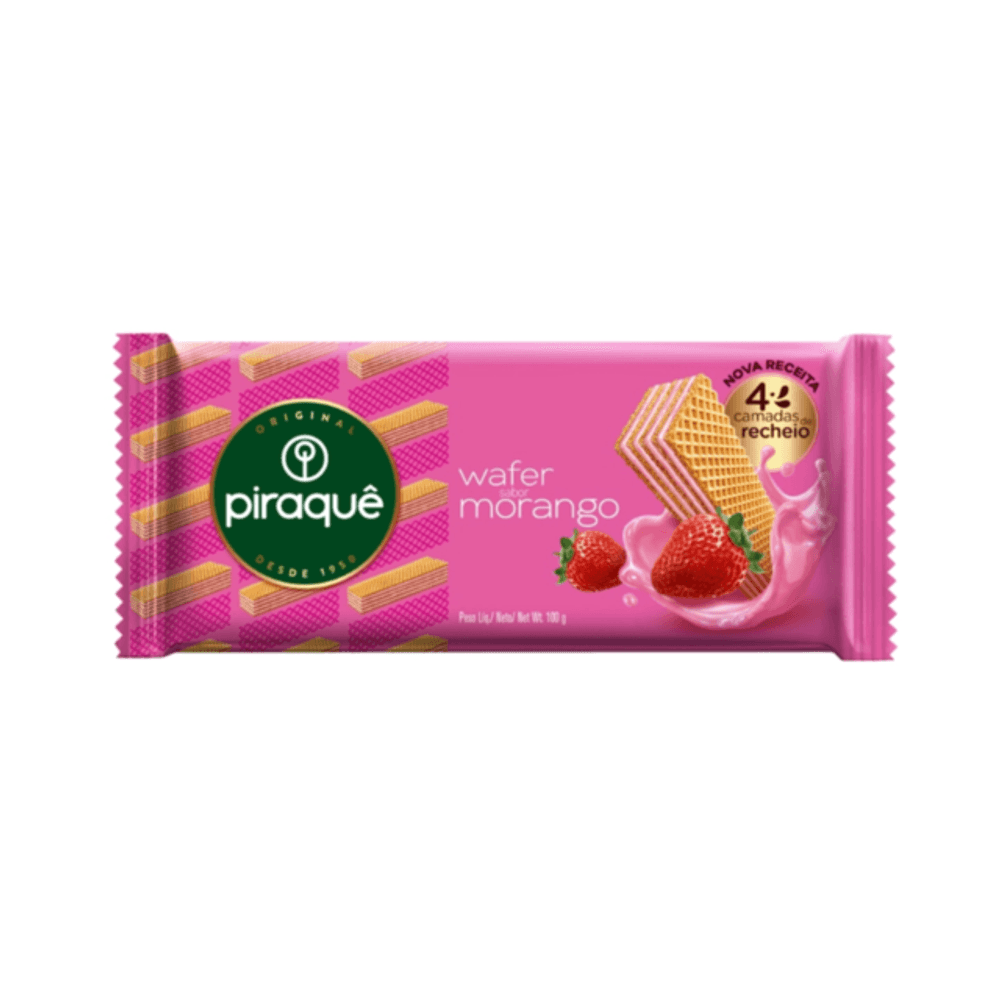 Piraque Wafer Sabor Morango 100g