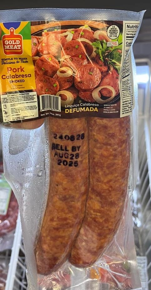 Gold Meat Linguica Calabresa Defumada 14 oz
