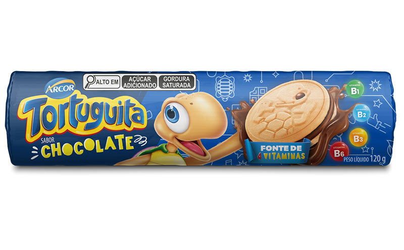 Arcor Tortuguita Bolacha Sabor Chocolate 120g