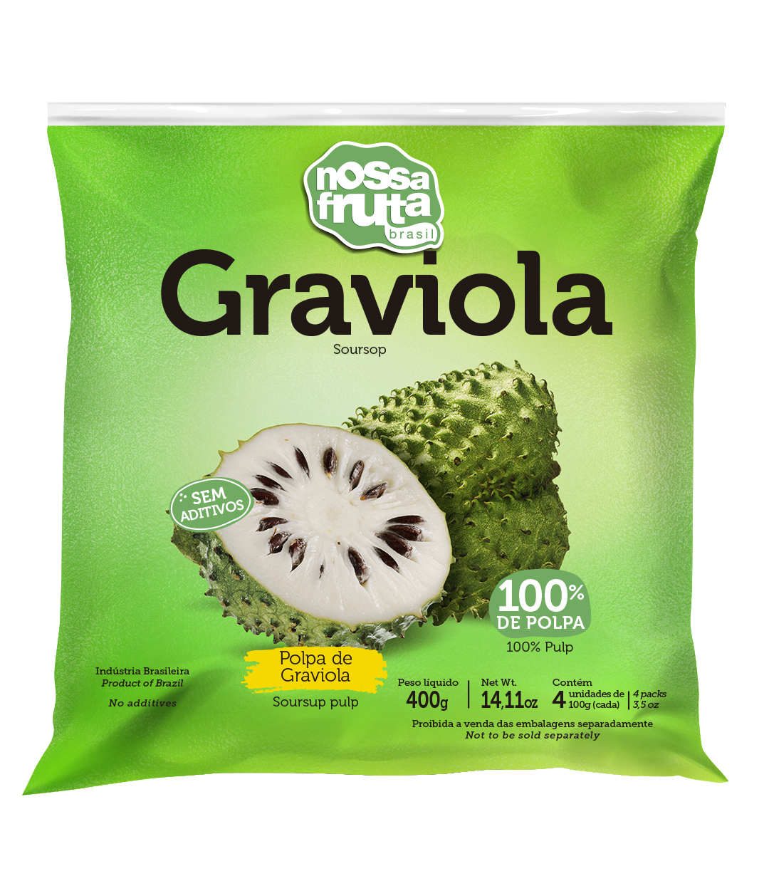 Nossa Fruta Polpa Graviola 400g