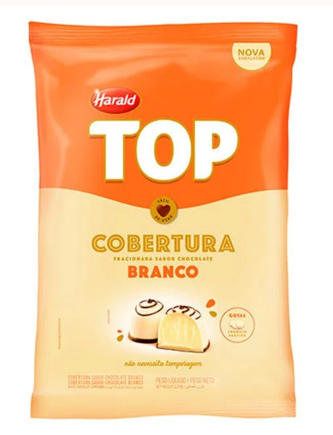 Top Cobertura de Chocolate Branco Gota 1kg