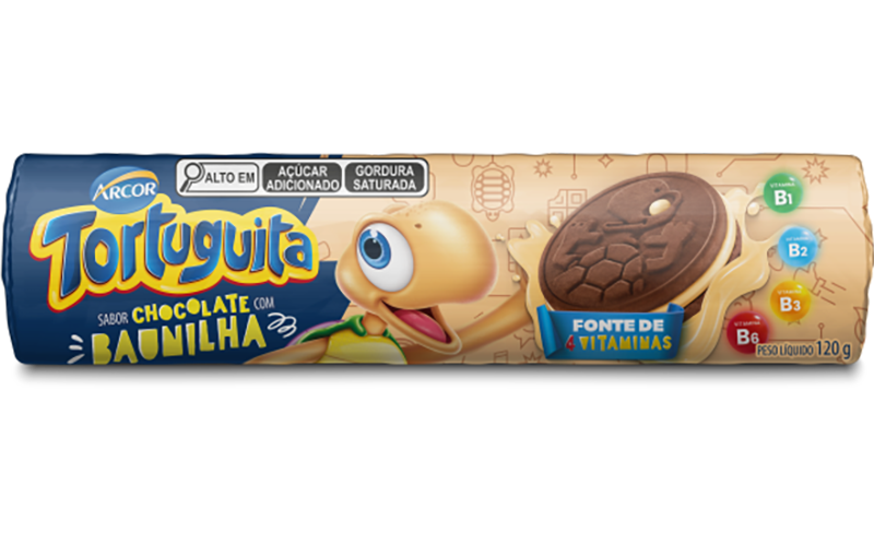 Arcor Tortuguita Bolacha chocolate com Baunilha 120g