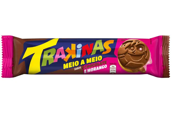 Trakinas meio a meio: Chocolate e Morango 126g