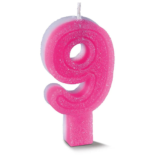 Vela de Aniversario Rosa n9