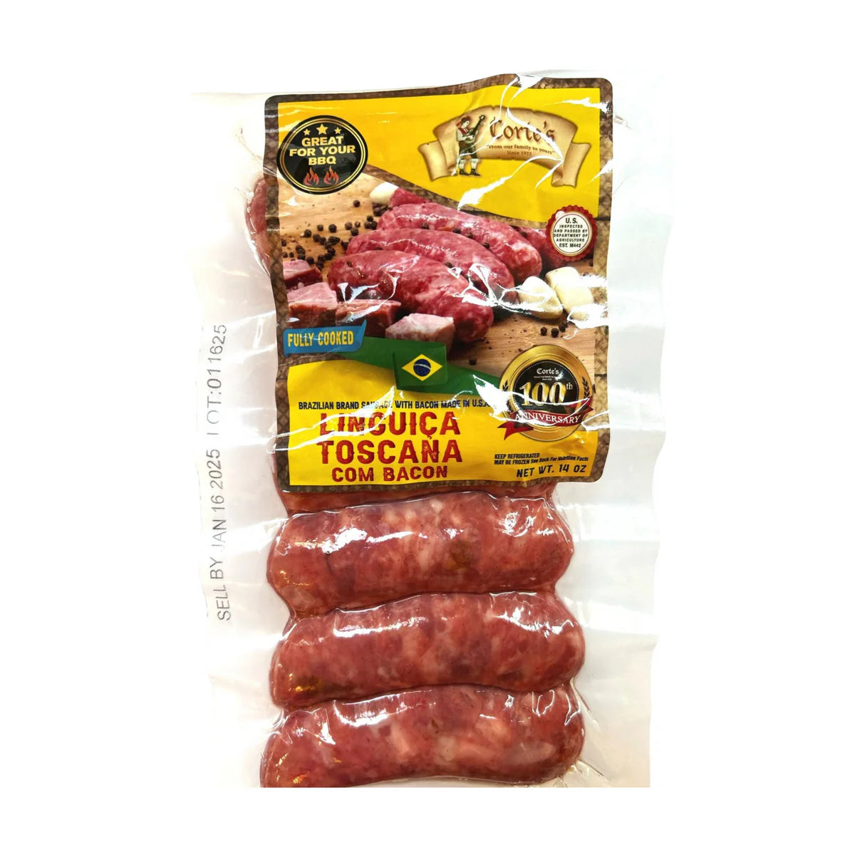 Cortes Linguica Toscana com Bacon 14oz