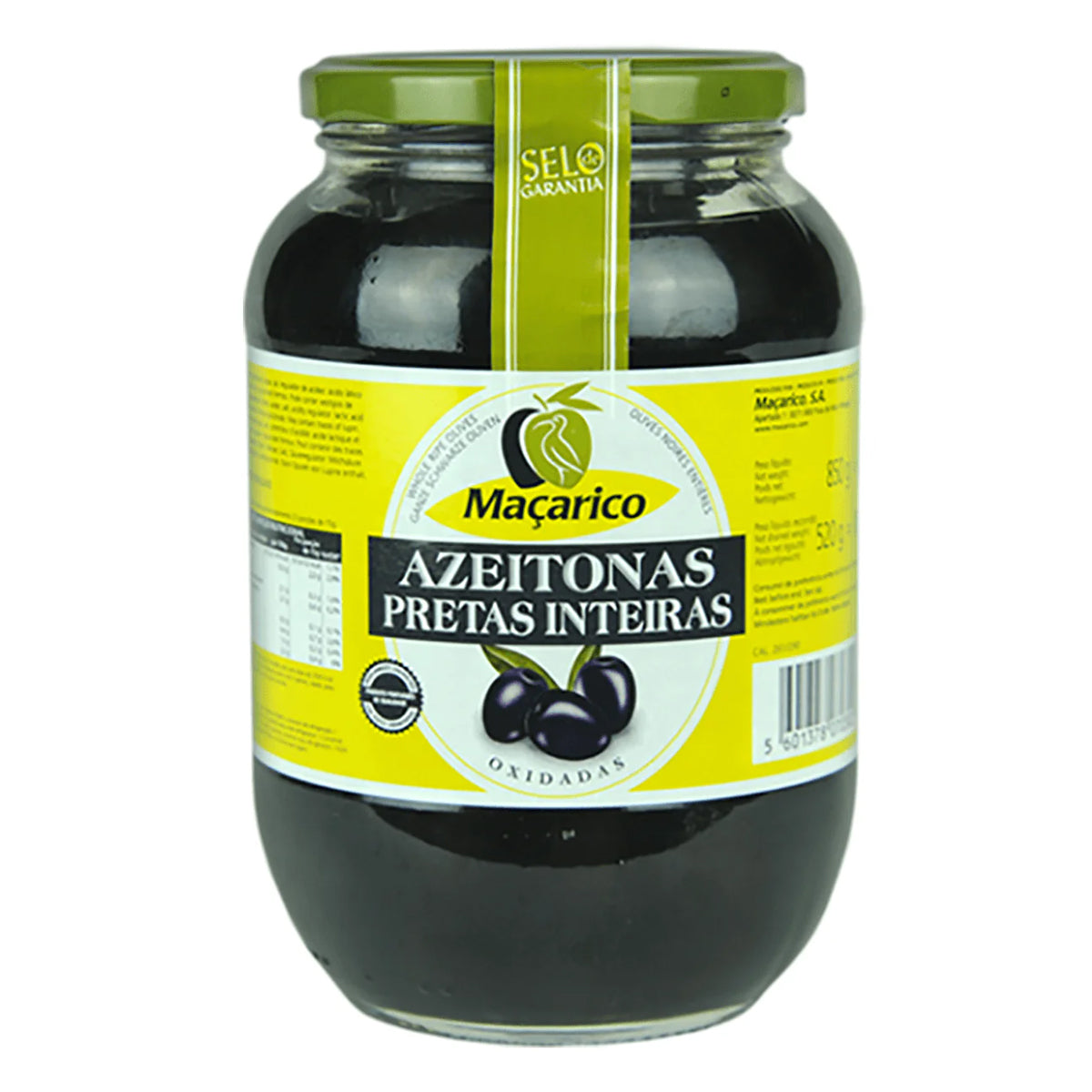 Macarico Azeitonas Pretas Inteiras 210g