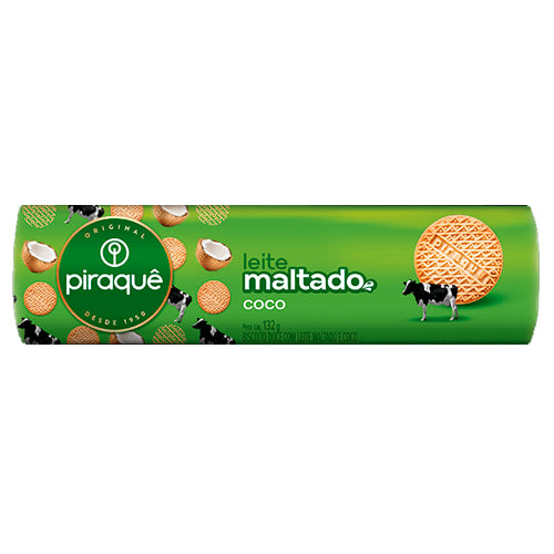 Piraquê Biscoito Leite Maltado Côco 132g