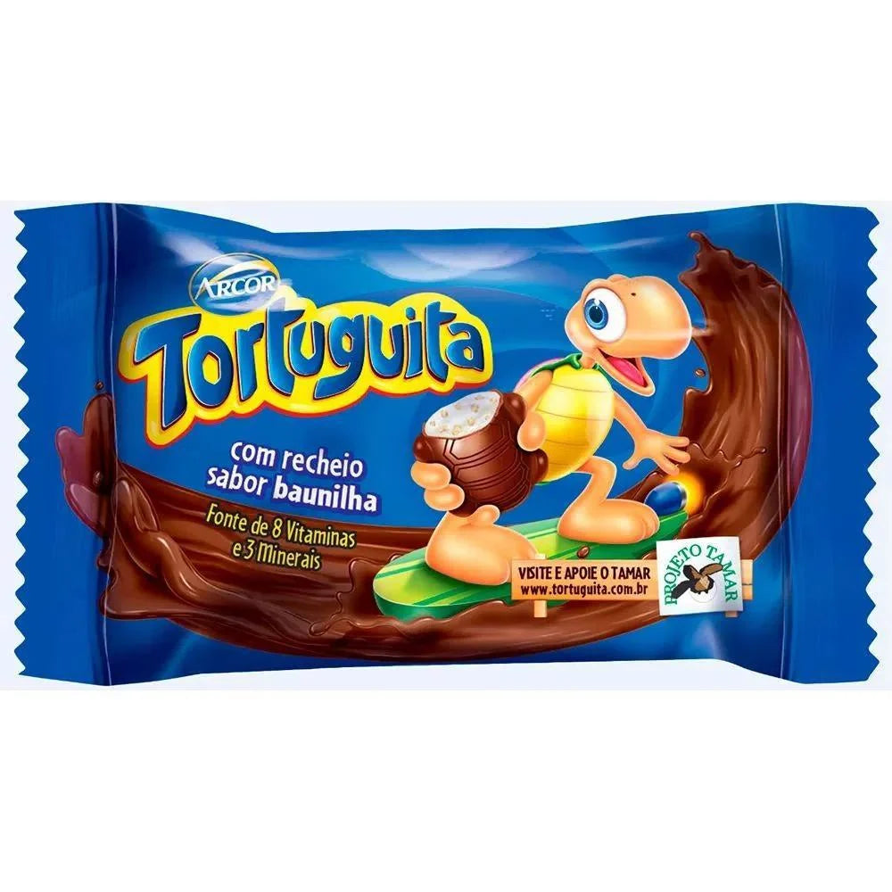 Arcor Tortuguita Chocolate ao Leite com Recheio Sabor Baunilha 15.5g