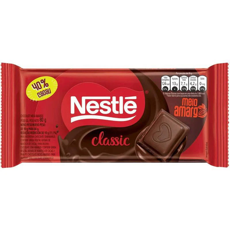 Nestle Chocolate Barra Meio Amargo 80g