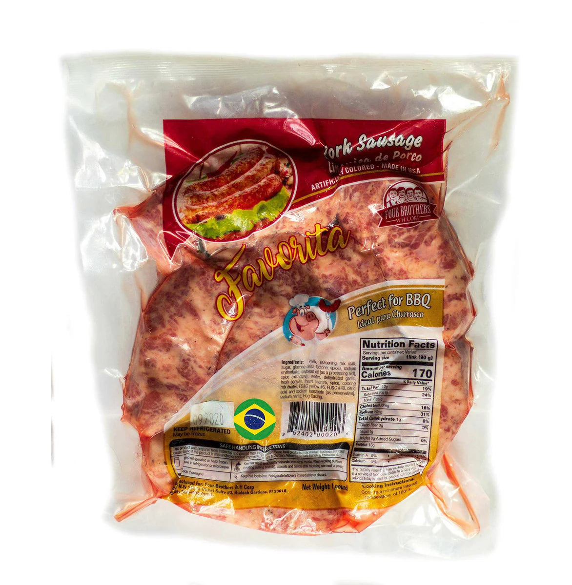 Four Brothers Linguica Frango Fina 1lb