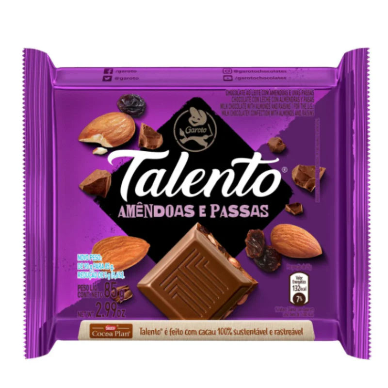 Talento Amendoas e Passas 85g