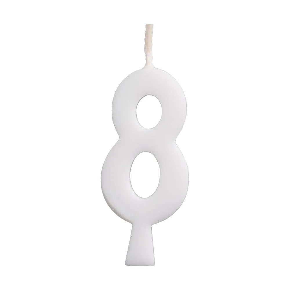 Vela de Aniversario Branca n8