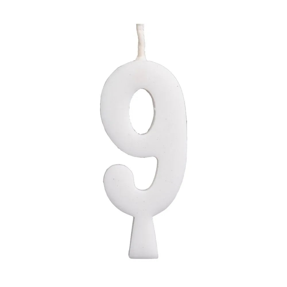 Vela de Aniversario Branca n9