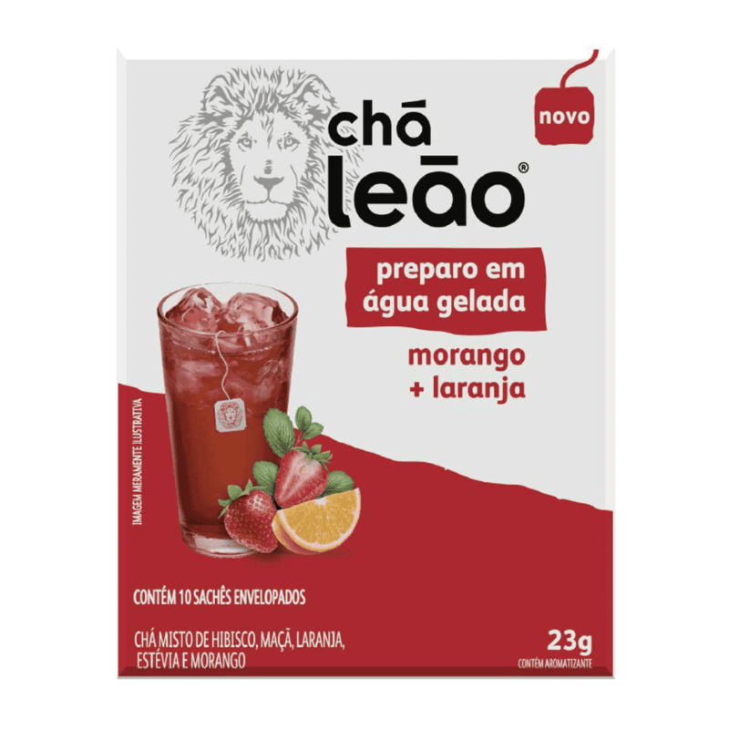 Leao Cha Gelado Morango com Laranja 23g