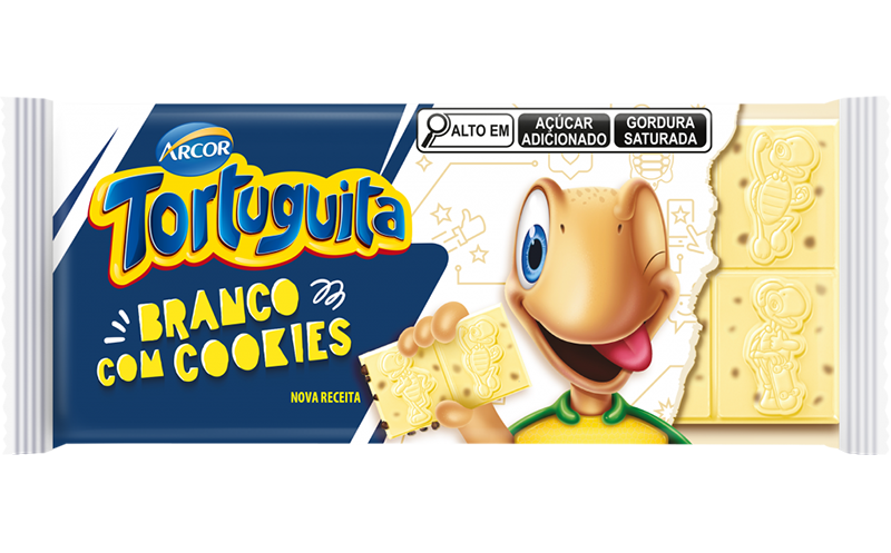 Tortuguita Chocolate Branco com Cookies 80g
