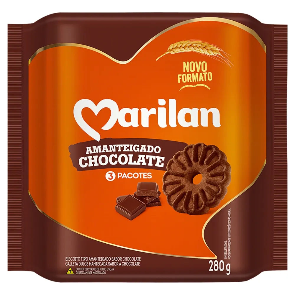 Marilan Biscoito Amanteigado Sabor Chocolate 280g