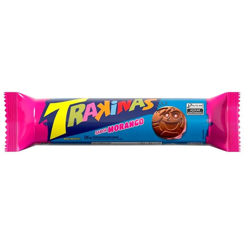 Trakinas Biscoito Recheado Morango 126g