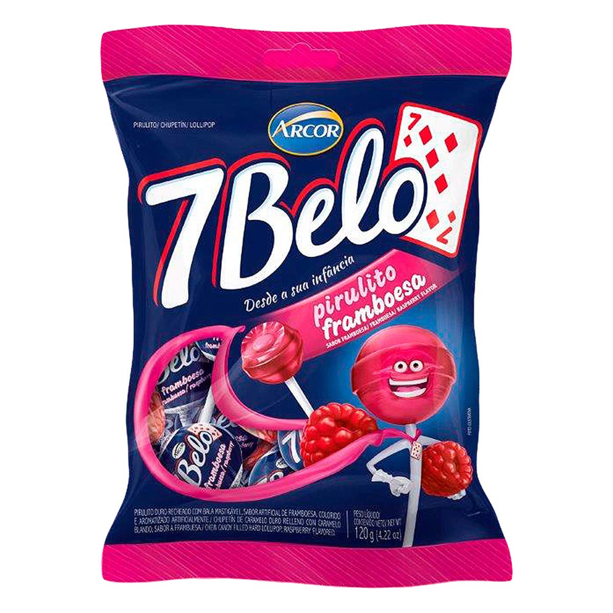 Arcor 7 Belo Pirulito Framboesa 120g