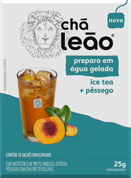 Cha Leao Brew Cold Preto com Pessego 10u