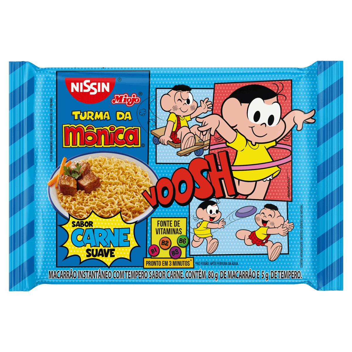 Nissin Miojo Turma da Monica 80g Carne Suave