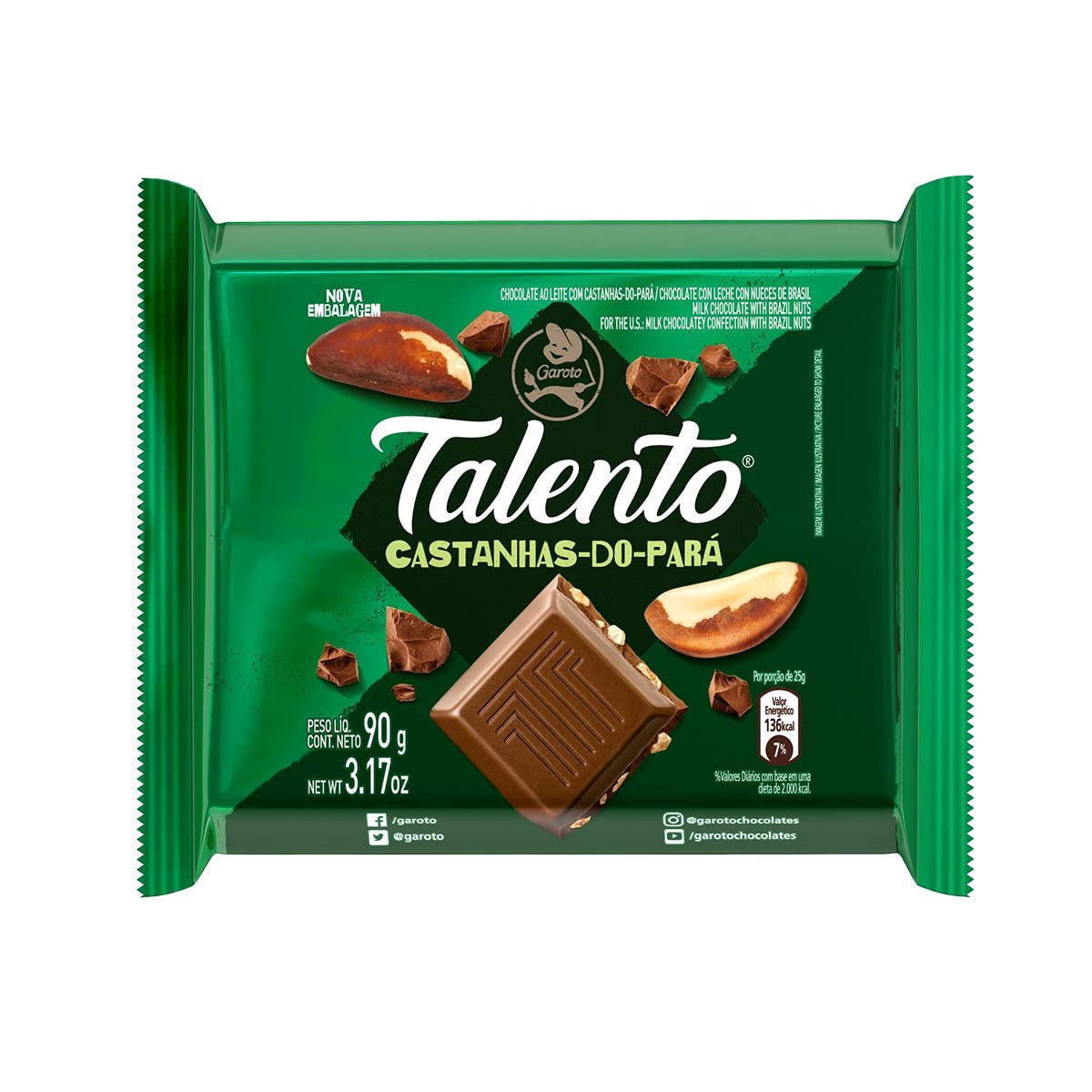 Garoto Chocolate Talento Castanhas-Do-Para 90g