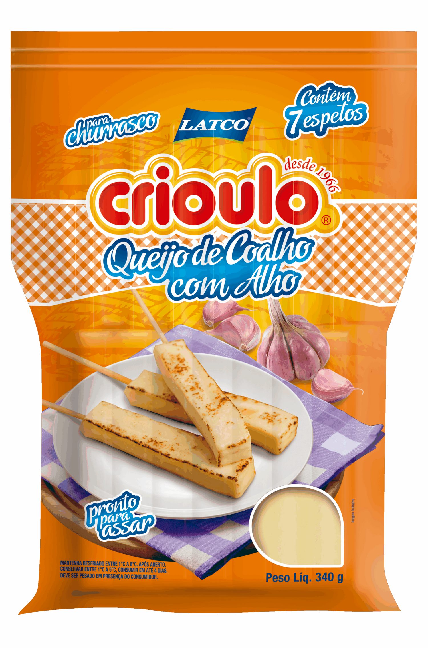Espetinho Queijo Coalho com Alho Crioulo 340g