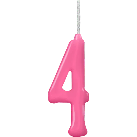 Vela de Aniversario Rosa n4