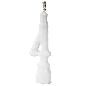 Vela de Aniversario Branca n4